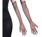 Guantes largos de malla para conducir, protección solar, para bailar, rock negro, para fiestas