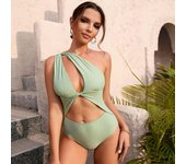 Traje de baño Sexy de una pieza, Bikini Push Up, traje de baño, traje de baño, Bikini brasileño, ropa de playa sin espalda S verde