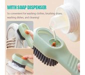 Cepillo multifuncional de cerdas suaves para zapatos, cepillo para zapatos con mango largo, cepillo para ropa, tablero para ropa, cepillos, herramienta de limpieza blanco
