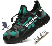 Zapatos de trabajo de seguridad con punta de acero para hombre, zapatillas de construcción ligeras y transpirables, botas de seguridad antiperforación, para verano 41