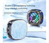 Enfriador de teléfono magnético RGB, portátil, ligero y elegante, con pantalla de temperatura para juegos móviles Magsafe en iPhone. negro