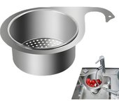 1 cesta de filtro de fregadero de cisne de acero inoxidable para fregadero de cocina, cesta de filtro de cisne dedicada, escurridor colgante, suministros de cocina plata