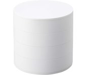 Estuche de almacenamiento para piezas y accesorios de uñas Yamazaki Jitsugyo, color blanco aprox.. Torre W10XD10XH10cm Se puede clasificar y almacenar 5797