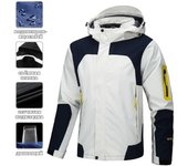 Chaqueta acolchada para hombre, chaqueta de primavera y otoño, para exteriores, con capucha, para piloto, béisbol, montañismo, chaqueta para hombre y mujer L beige