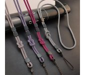 Cadena larga para colgar en el cuello, tejida a mano, para teléfono móvil, resistente, ajustable, de doble uso, correa antipérdida para teléfono. amarillo