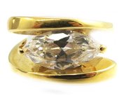 Anillo blanco chapado en oro 'Enlacée' 54 blanco