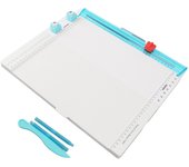 Tabla de corte para recortar papel, cortador de papel para manualidades, cortador plegable, 7 en 1, multifuncional, para cortar papel