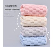 Toalla de mano colgante súper absorbente de vellón coral con cuadrícula de nubes 30*30CM color rosa