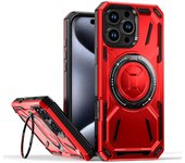 Funda de protección magnética Magsafe con soporte de armadura militar para iPhone 16 Pro Max 15 Pro Max 14 Pro 13 12 11, soporte de metal, cubierta de protección completa a prueba de golpes For iPhone16 Pro Max negro