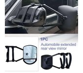 Espejo de remolque para coche, espejo retrovisor extendido, espejo auxiliar gran angular para coche, camión, remolque RV negro