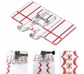 Prensatelas de plástico transparente para puntadas paralelas, guía de bordes, accesorios para máquinas de coser domésticas Brother/Singer/Janome transparente