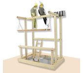 Columpio de madera para pájaros, soporte para loros, soporte de juego para loros, parque infantil para pájaros, marco de entrenamiento interactivo, estante para pájaros, palo de pie