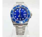 Reloj para hombre de 40 mm, automático, de acero inoxidable y espejo de zafiro, relojes de pulsera de negocios de moda AAA+ azul
