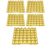 5 hueveras de plástico de 30 celdas para almacenamiento, transporte, hogar y granja. amarillo
