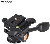 Trípode de vídeo con rótula de bola, cabezal fluido, brazo basculante, placa de liberación rápida, trípode para cámara DSLR, monopié negro