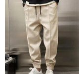 Pantalones para hombre con bolsillos laterales con banda en los tobillos, cordón ajustable, cintura elástica, holgados, de color sólido, para gimnasio, entrenamiento, jogging, pantalones deportivos largos M caqui