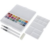 Juego de pintura de acuarela para el hogar, para exteriores, pigmento de acuarela perlado de colores brillantes con caja de 24 colores
