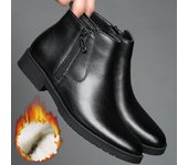 Botas altas de algodón y lana para hombre: botas Martin de terciopelo grueso y piel de vaca para otoño/invierno. 45
