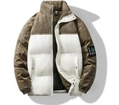 Abrigo acolchado de algodón de colores mixtos de invierno para hombre, nuevo abrigo acolchado de algodón grueso de talla grande falso de dos tendencias versión coreana M