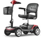 Scooter eléctrico de 4 ruedas para ancianos S1 sport plegable monopatín eléctrico de 4 ruedas 300W 12AH Bicicleta de Movilidad Avanzada Rojo rojo