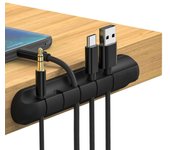 Organizador de cables de silicona, enrollador de cables USB, clips de gestión para escritorio, soporte para cables para ratón, teclado, auriculares, organizador de cables