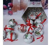 Bola de decoración colgante para árbol de Navidad, 14 Uds., caja de regalo con bolas, embalaje, adorno para el hogar, decoración navideña para fiesta de año nuevo, adornos para árbol de Navidad 14PCS