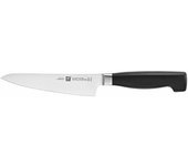 ZWILLING Couteau de Chef Compacto, Lame: 14 cm, Acier Inoxidable, Manche Noir, serie Four Star