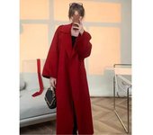 Chaqueta de lana de lana de otoño e invierno para mujer. XXS rojo