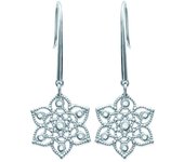 Les Trésors De Lily [L0789] - Boucles Argent 'Déesse' blanc argenté - 17 mm blanco