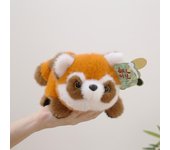 Muñeco de panda rojo agachado que se da vuelta y se transforma en un muñeco de panda gigante simulado, un mapache de peluche y un pingüino 15cm