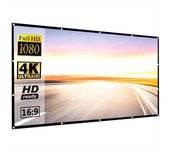 1 cortina de pantalla de proyección plegable Simple de 60/72/84/100 pulgadas 16:9 Cortina de pantalla de proyector Full HD 2K 4K para exteriores 1pc 100inch