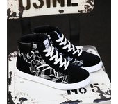 Zapatos de lona de alta calidad para hombre, zapatillas de plataforma a la moda, zapatos vulcanizados informales para primavera e invierno, Tenis masculinos para estudiantes 39 negro