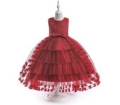 Vestido de princesa infantil para presentaciones de piano, cumpleaños, bodas o niñas de las flores. 110 cm / 4Y