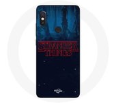 Coque pour Xiaomi Redmi Note 5 Pro Stranger Things logo Fond Bleu de la saison 2