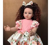 KEIUMI Cosplay princesa Reborn Baby Girl Doll 24 pulgadas cuerpo de tela Bebe Reborn muñecas de pelo curvado juguetes realistas para niños DIY modelo de compañeros de juego 24 inch about 60 cm azul