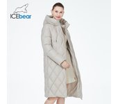 ICEbear-Chaqueta acolchada de diamantes para mujer, Parka acolchada de estilo alargado, abrigo de algodón grueso y cálido, invierno 2023, GWD22631D 44 negro