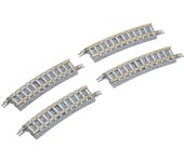 TOMIX N Gauge Curved PC Rail F Juego de 4 1863 Suministros para modelos ferroviarios C243-15-PC