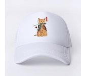 Gorra de béisbol de malla lisa informal con gato de Anime japonés, gorras ajustables con Cierre trasero para mujer, gorra blanca con publicidad de Hip Hop Unisex, 2023 54-60cm