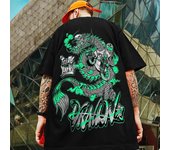 Camiseta vintage para hombre, estampado de dragón en 3D, camiseta de manga corta para hombre, ropa de tendencia urbana para hombre, camisetas de hip hop de gran tamaño, tops sueltos S