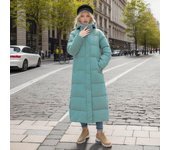 Chaqueta de algodón hasta la rodilla para mujer, moda de invierno, ajustada, con capucha, chaqueta de algodón engrosada M negro