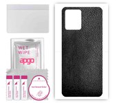 apgo Protective Skin Sticker for the back compatible with Realme 8 Pro, Wrap Film, Foil, Vinyl - Pattern Black Leather