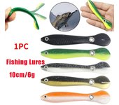 1 señuelo de pesca biónico suave de 10 cm y 6 g, presa moribunda, cebo de pesca realista en movimiento para pesca Wobbler naranja