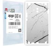 apgo Protective Skin Sticker for the back+sides compatible with Huawei Mate 10, Full Wrap Film, Foil, Vinyl - Pattern White Marble