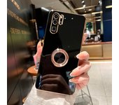 Funda de silicona magnética chapada de lujo para Huawei P30 P40 Pro P20 Mate 20 P30Pro Honor 20 Pro fundas blandas soporte de anillo For Huawei P20 negro