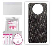 apgo Protective Skin Sticker for the back compatible with Xiaomi Poco X2, Wrap Film, Foil, Vinyl - Pattern Carbon Black Pixel