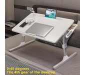 Mesa de cama con bandeja para computadora portátil, soporte de cama para computadora portátil con ángulo de altura ajustable, escritorio portátil con patas plegables, mesa plegable para tableta negro