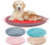 Manta eléctrica para mascotas, manta de felpa, almohadilla calefactora eléctrica para gatos, estera calefactora para perros antiarañazos, cama para dormir azul