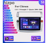 Hizpo 8G+128G 2din Android 12 Radio de coche para Citroen C4 C-Triomphe C-Quatre 2004-2014 Vídeo multimedia 4G Carplay RDS DSP Navegación GPS DAB Autoradio HC1 4Core 1G 32G