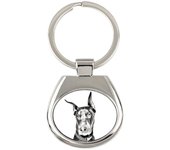 Dobermann, Doberman Pinscher, Dobie I - keychain with a dog, keychain with a print, personalized pendant from the Art-Dog brand plata