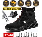 Zapatos de seguridad transpirables a prueba de golpes y pinchazos, puntera de acero, botas de trabajo resistentes al desgaste, botas protectoras para senderismo para hombres 43 gris